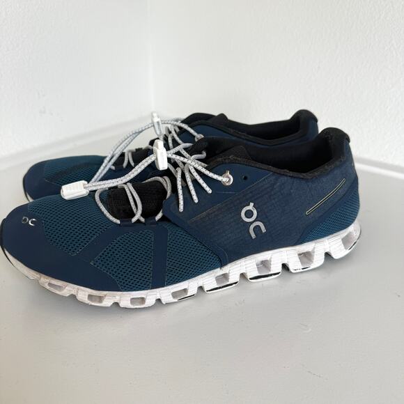ON Cloud Running Shoes Navy White Men's Size 10 Lightweight Athletic Sneakers - Picture 5 of 9